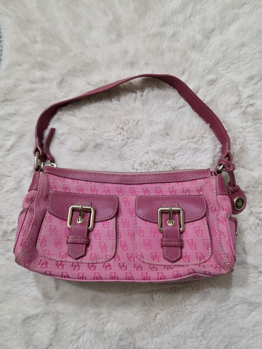 Dooney and Bourke Pink Y2K Monogram Vintage Shoulder Bag - Picture 2 of 12